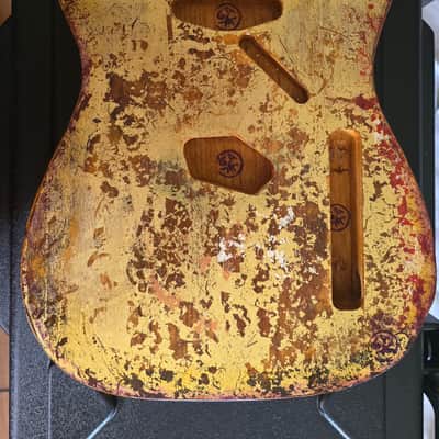 Telecaster Massa Guitar body – Gold Leaf-Abstract Impression image 1