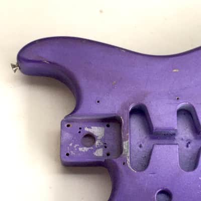 Lefty Vintage Fender “Super Heavy Relic” Hendrix Strat Solid Guitar Body Custom Purple Metallic 4.8 lb Alder image 3
