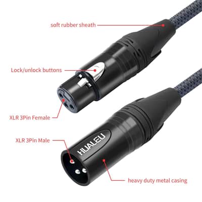 2Pack XLR Female to Dual XLR Male Y Splitter Cable, Female XLR to 2 Male XLR Y Cable,XLR Splitter 1 Female to 2 Male for Micphone Mixer Amplifier- 3.3Feet image 4