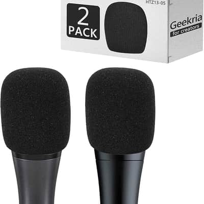 Creators Foam Windscreen Compatible with Sennheiser E 935, E 945, E 835, E 845-S Microphone Antipop Foam Cover, Mic Wind Cover, Sponge Foam Filter (Black / 2 Pack)
