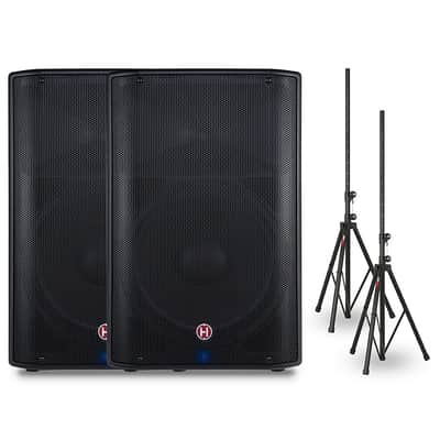 Harbinger Package with VARI V2212 600W 12" Powered Loudspeakers and Stands image 9