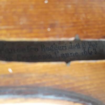 Fine Old Antique German Violin Labeled Francesco Ruggeri image 16