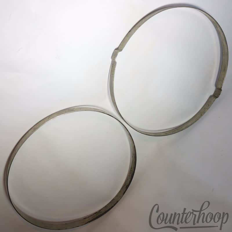 Ludwig 2x 14 5/8"Snare Drum Rims/Hoops Nickel Vintage 10s Straight Stick-Chopper image 1
