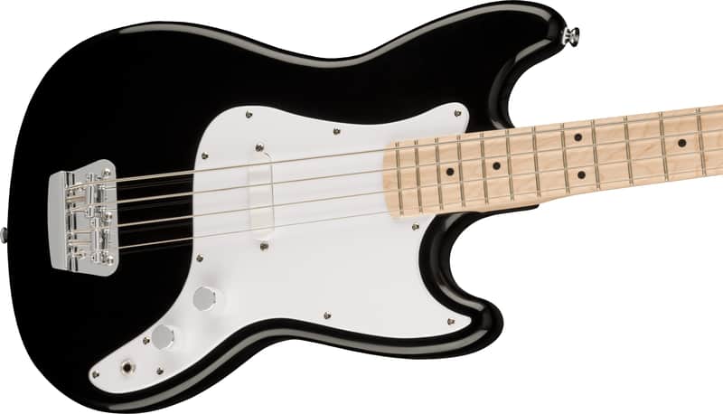 Squier Sonic Bronco Bass Maple Fingerboard White Pickguard Black image 1