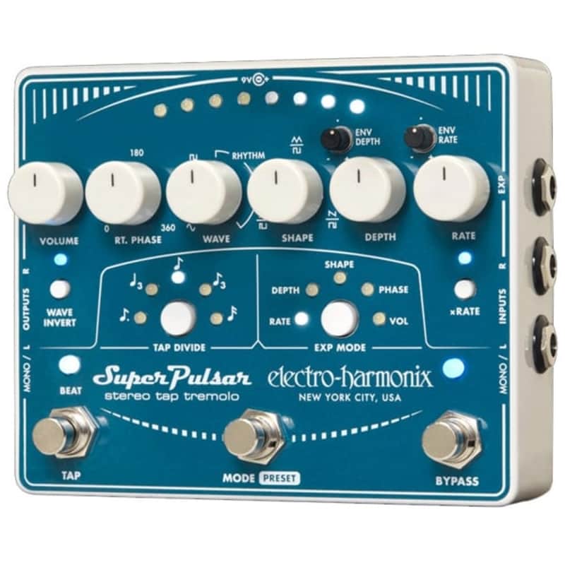 Electro Harmonix Super Pulsar Stereo Tap Tempo Guitar Effects Pedal for Guitar image 1