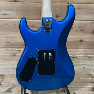 Kramer Baretta Custom Graphics “White Lotus” Electric Guitar - White Lotus Candy Blue image 4