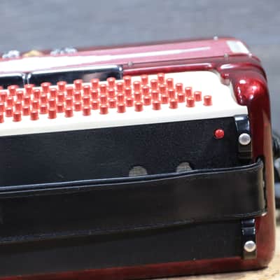 PAM Accordion 120-Bass 41-Key 5-Treble Switch Red Piano Accordion w/Case image 12