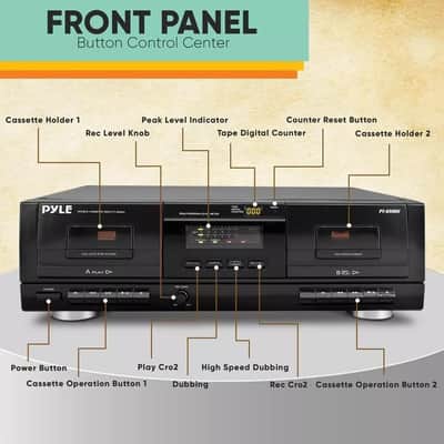 Dual Stereo Cassette Deck Player & USB Audio Recorder – Digitize Your Analog Music image 2