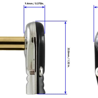 2-Pack 6" Castline Gold Mogami 2524 Guitar Pedal Board Patch Cable TS Low Profile Pancake Connector image 3