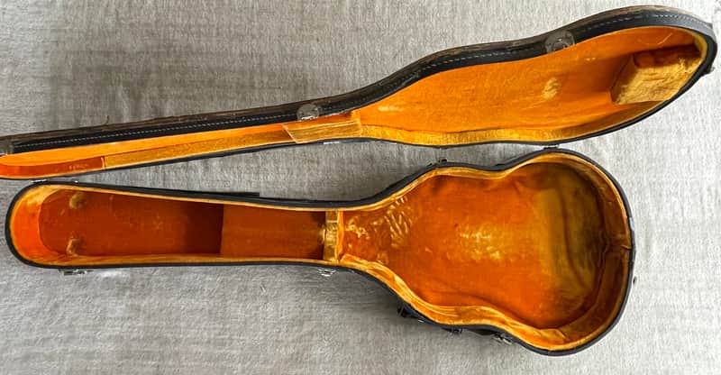 Vintage 1960’s-1970’s Gibson Hardshell EB Bass Case Made in USA Yellow Gold Interior - TLC image 1