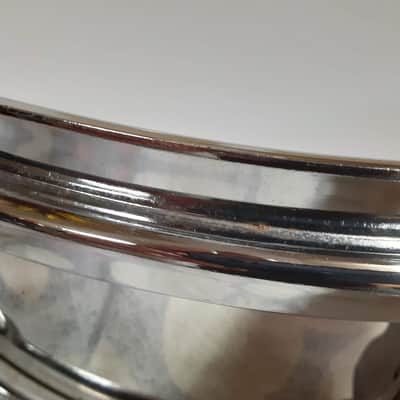 Ludwig L-600 S/L Series 5x14" 8-Lug Wood Snare Drum with Rounded Blue/Olive Badge 1984 - 1988 - Chrome image 9