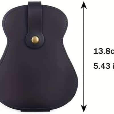 Leather Guitar Pick Holder Case,Handmade PU Leather Guitar Plectrum Holder with 18 Slots for Guitar Picks (green) image 2