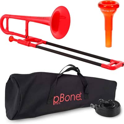 pBone Plastic Kids pBone Mini Trombone - Mouthpiece and Carrying Bag- Lightweight Versatile, Comfortable Ergonomic Grip- Eb Authentic Sound for Student & Beginner- Durable ABS Construction- Blue image 10