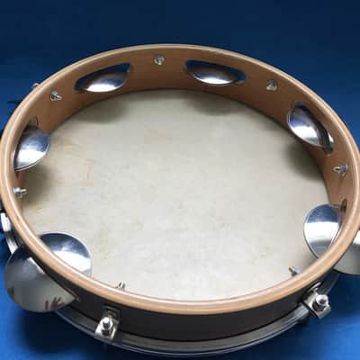 10" Torelli Professional Capoeira Pandeiro Tambourine  Natural Goat Leather Head Light Wood Body image 3