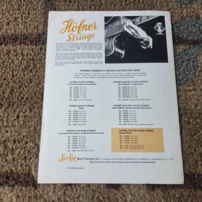 Vintage Circa 1971 Hofner "Fine Professional Guitars and Electric Basses" Catalog! Rare, Original Case Candy, Paperwork! image 7