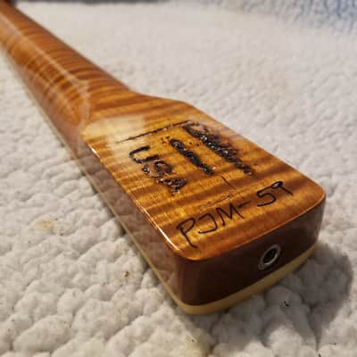 Unbelievable USA bound,Roasted ( 5A +) flame maple neck.Hidden fret tangs.Rounded edges", Made for a Jazzmaster , Tele or Strat  body # PJM-5A -You never felt frets like this. image 2