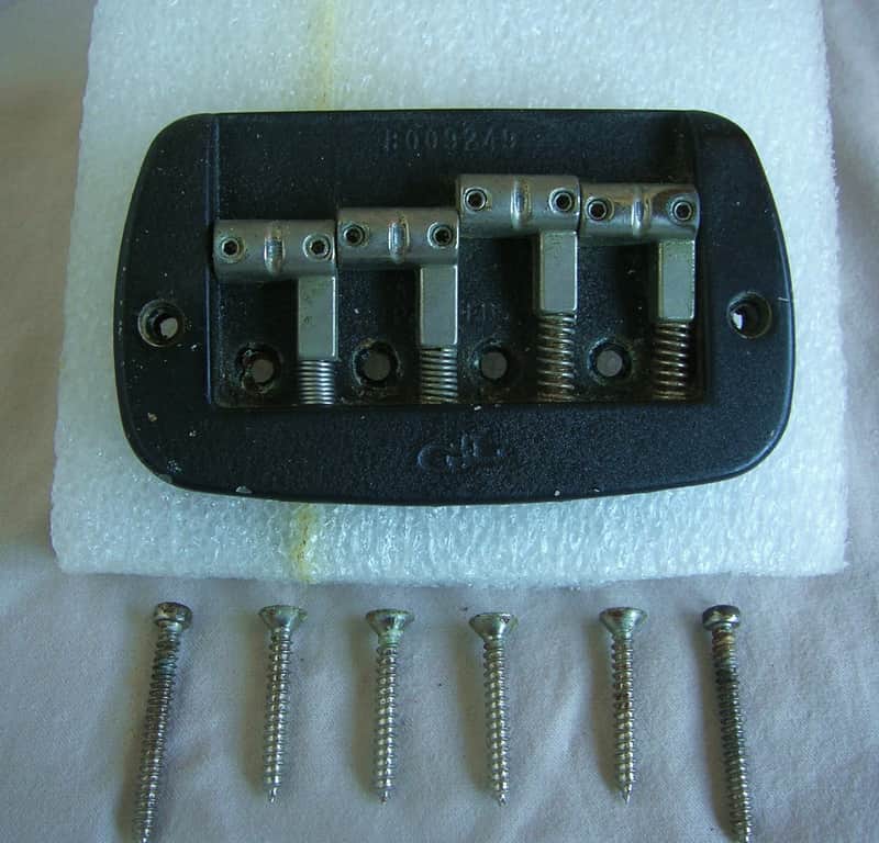Vintage G&L Bridge from 1982 L-2000E Bass *Made in USA *Black Anodized image 1