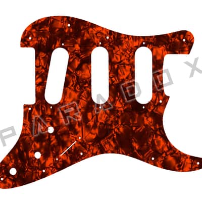Custom Pickguard For 2000 - Present Made in America Fender Stratocaster Oversized Template with Burns Tri-Sonic Pickups - Orange Pearl/Black/White/Black .090" image 1