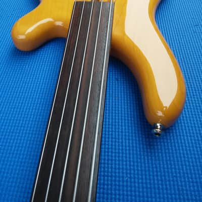 Fernandes  APB 100 unlined fretless 5 string bass 1990s EMG electronics/PUs + hard poly plastic case image 10
