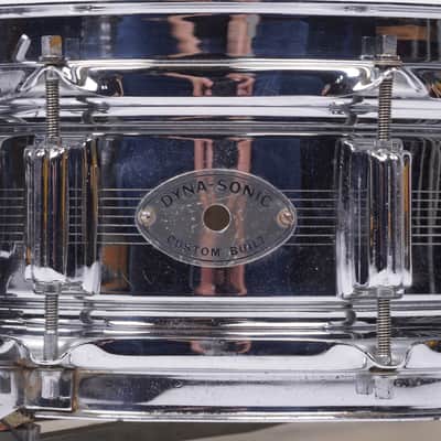 ROGERS DYNASONIC CHROME OVER BRASS SNARE DRUM (MADE IN ENGLAND)-14" x 5" image 14