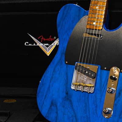 Fender CS American Custom Tele NOS 1-P R3AF MN SBT 2025 - Sapphire Blue Transparent image 11