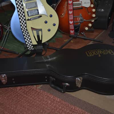 2017-18 Eastwood Airline H74 DXL Semi-Hollowbody in Honeyburst w/ a Bigsby, New Nickel Dunlop Straploks & a Mint Eastwood Hardshell Case ~ Mint ! image 21