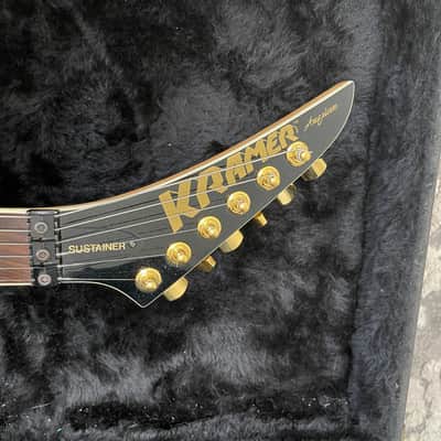 Kramer Sustainer USA Vintage 1986/1987 Black/Gold Floyd Rose, OHSC, Grover tuners excellent guitar. image 5
