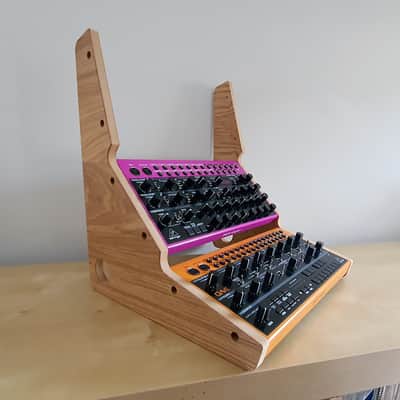 Behringer Crave, Edge & Spice - Oak Veneer Triple Stand from Synths And Wood image 4