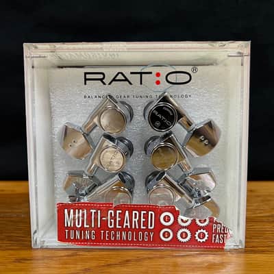 Graph Tech PRN-2411-C0 Ratio-Tuned 2-Pin Contemporary Acoustic Guitar Tuning Machine Heads 3x3 - Chrome image 2