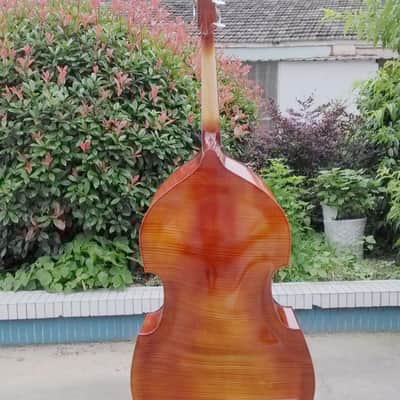 SCHONA SDBT-02BE - 4/4 Double Bass Gloss Finish Beginner Practice Contrabass Linden Wood Top Back Side Artificial Tiger image 4