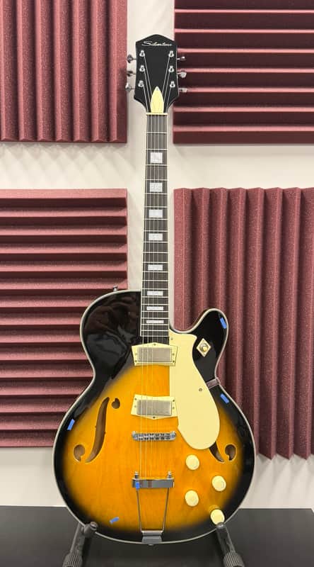 NEW!! Silvertone 1446 Tobacco Sunburst, Semi-Hollow Electric Guitar w/ Mini Hums B-STOCK image 1