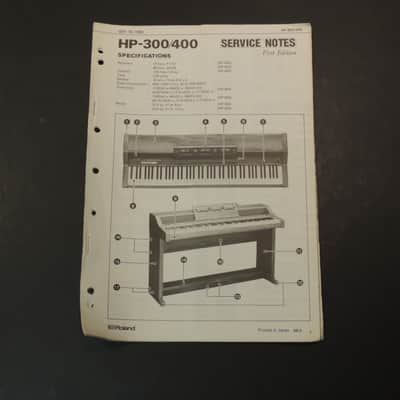 Roland HP-300/400 Service Notes /Manual [Three Wave Music]