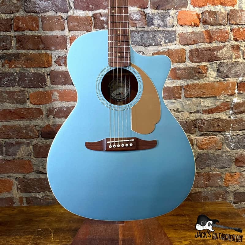 Fender Newporter Player Acoustic Electric Guitar (2020s - Ice Blue Metallic) image 1