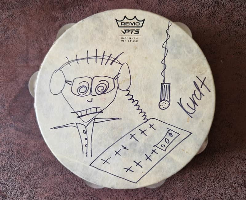 Signed Tambourine by Kurt Cobain, Nirvana + CoA image 1