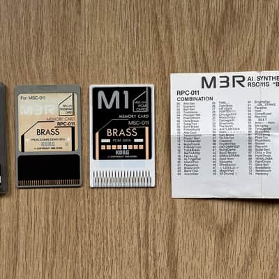 Korg M3R Voice ROM cards set Waveform + Data // RSC-4S Brass // With Etui + Chart