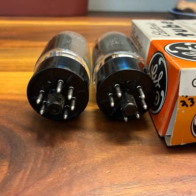 NOS date code and tight current matched pair GE 6L6GC clear top tubes image 8