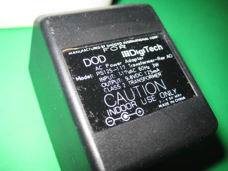 DOD/Digitech Power Supply AC Adaptor 9.8V 125mA DC Model PS-125 image 1