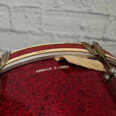 Vintage Ludwig Crimson Marching Snare 16 x 10.5 image 7