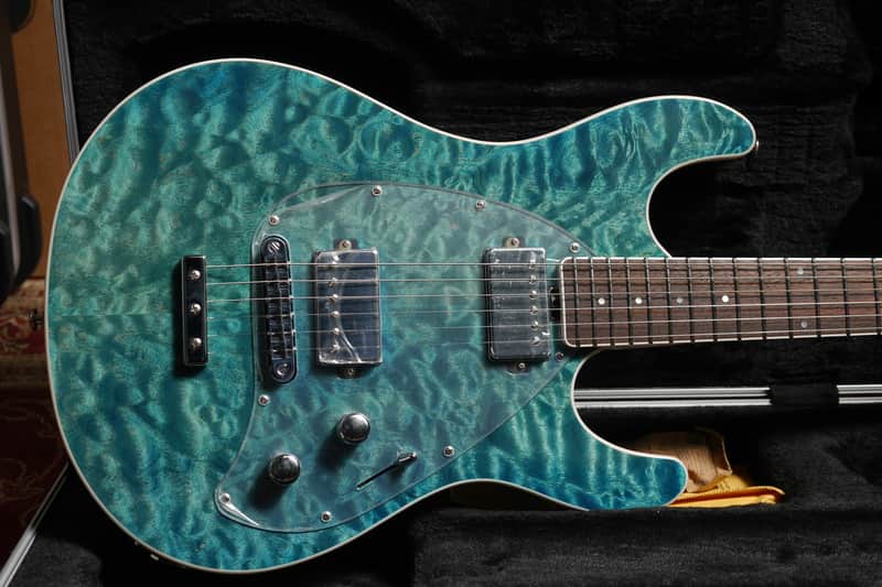 MusicMan BFR Steve Morse LTD 2017 - Tahitian Blue Quilt image 1