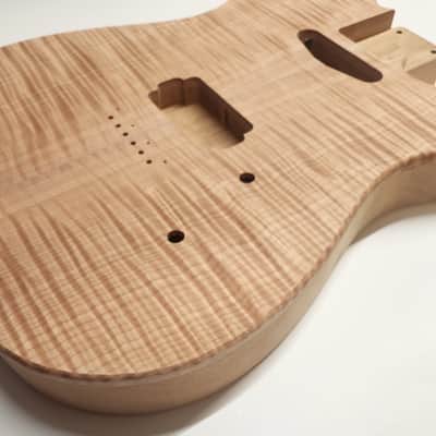 Shepard Custom Guitars Custom Telecaster Body Semi-hollow Backroute F Hole Optional Curly Maple Top On 1pc Mahogany 2026 - Unfinished image 3