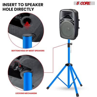 5 Core Speaker Stand Pair Height Adjustable 36" Heavy Duty PA DJ Tripod Studio Monitor Stands image 4