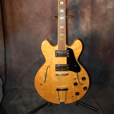 Video Demo 1978 Vintage Japan  Lawsuit Penco E-20N 335 Flamey Body Pro SEtup New  Hard Shell Case image 1