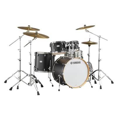 Yamaha Tour Custom - Maple 4-Piece Shell Pack w/22" Bass Drum - Licorice Satin Black Finish image 3