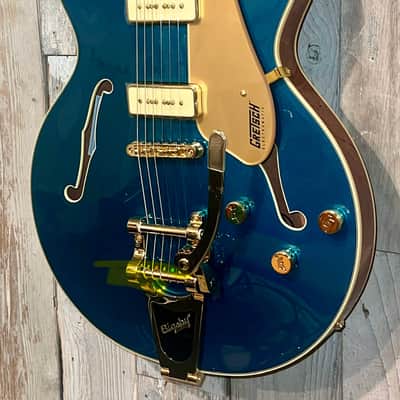 Gretsch Electromatic Pristine LTD Center Block Double-Cut Semi-hollowbody Electric Guitar with Bigsby - Petrol image 5