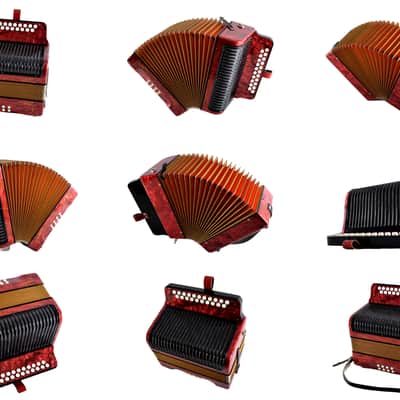 Excellent, German Made, Vintage, Top Quality, Diatonic Button Accordion Hohner Corso 8 Bass - 3 voice in G/C (Sol-Do) 21x8 buttons image 17