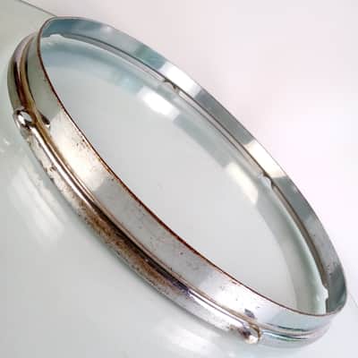 Slingerland 13"Chrome-BRASS Radio King-Engraved Tom Drum Rim/Hoop Double-Flange image 4