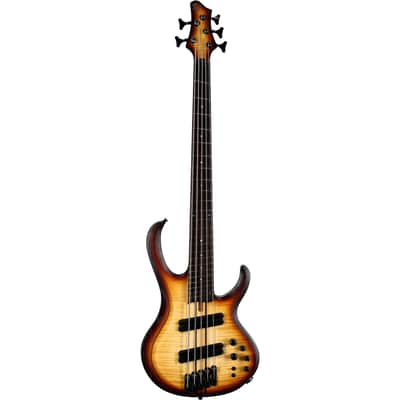 Ibanez BTB705LM-NNF BTB Bass Workshop 5-String Multi-Sscale Bass - Natural Browned Burst Flat image 3