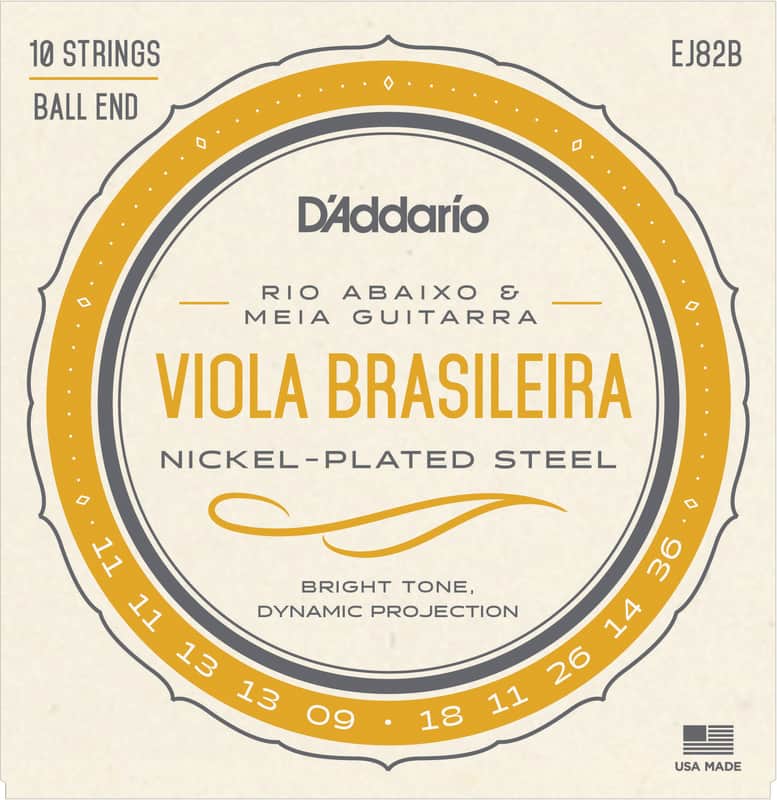 D'Addario EJ82B Viola Brasileira Set Rio Abaixo and Meia Guitarra image 1
