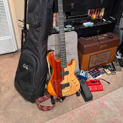 Cort Jeff Berlin Rithimic Bass w GATOR CASE Alder/Spalted Maple-Padouk Top Bartolini pickups image 14