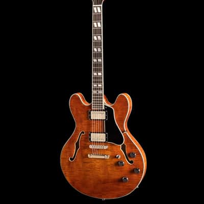 Eastman T59/TV-AMB Semi Hollow Vintage Amber Electric Guitar image 3